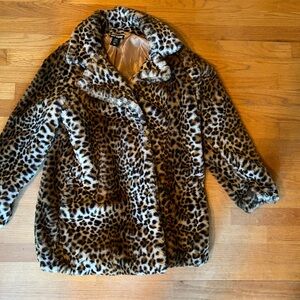 Hot Topic Leopard Print Faux Fur Jacket